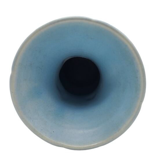 Weller Pottery Vase Blue & White Cameo Vintage 1930s Ceramic Violet Flower - Picture 6 of 7